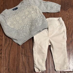 babyGAP Fair Isle Sweater and Corduroy Pants, 6-12 mo